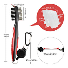 Golf Club Cleaning Brush with Groove Sharpener – Portable Golf Accessory