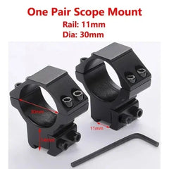2PCS Scope Mount Rings — 25.4/30mm for 11mm & 20mm Dovetail/Picatinny + Flashlight Mount