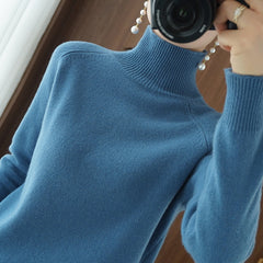 2025 Women’s Turtleneck Knit Sweater – Thick Warm Autumn/Winter Pullover
