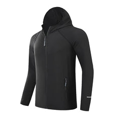 Reflective Quick-Dry Hooded Running Jacket – Lightweight Sun Protection Coat