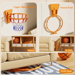 Foldable Indoor Basketball Hoop for Kids – Wall-Mounted Silent Training Set