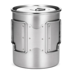 LIXADA 750ml Stainless Steel Camping Mug with Lid & Foldable Handle