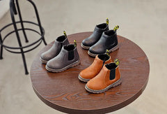 Kids Warm Plush Chelsea Boots – Autumn/Winter Fashion Ankle Boots with Zipper