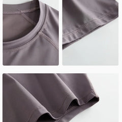 DRUR Women’s 2-Piece Summer Gym Set – Short Sleeve Top & Shorts Tracksuit