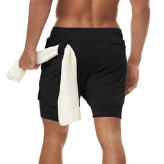 Men’s 2-in-1 Double-Layer Fitness Shorts