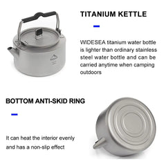 Widesea Titanium Camping Kettle – Lightweight Outdoor Coffee & Tea Pot