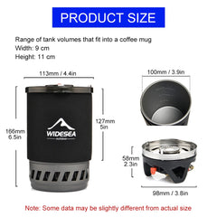Widesea Camping Cooking System – Portable Gas Stove & Heat Exchanger Cookware Set