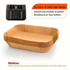 Extra Large Rectangular Air Fryer Liners – Non-Stick, Easy Clean, Oven Safe Paper Baskets