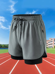 Men’s 2-in-1 Running Shorts – Quick Dry Double Layer Gym Shorts