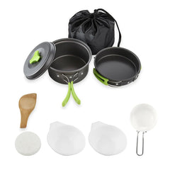 Camping Cookware Set – Portable Backpacker’s Outdoor Cooking Kit with Tableware & Storage Bag